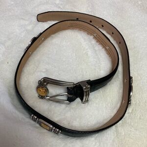 Black Leather Belt with Medallion.